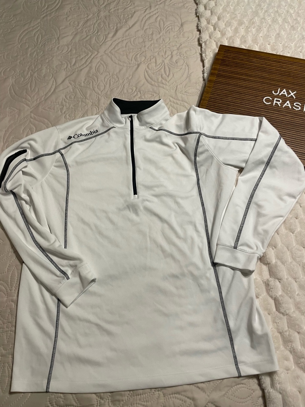 Columbia Men's White Lightweight Quarter-Zip Shirt Jacket